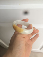 Load image into Gallery viewer, 50mm Certified Type A 100% Natural yellow/white oval shape Jadeite Jade bangle AY16-0762