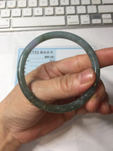 Load image into Gallery viewer, 55.1mm Type A 100% Natural Light Green/Gray/Black/Purple/Brown “Reed Flowers & Snow” Guatemala Slim Round Cut Jadeite Bangle PJ121-1419