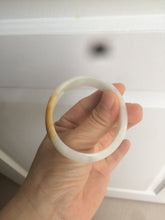 Load image into Gallery viewer, 50mm Certified Type A 100% Natural yellow/white oval shape Jadeite Jade bangle AY16-0762