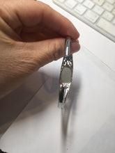 Load image into Gallery viewer, Size 52-58mm 100% natural type A light green purple jadeite jade cabochon beads open Cuff bracelet PB218