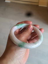 Load image into Gallery viewer, 60mm certified 100% natural type A sunny green white jadeite jade bangle BH31-5424