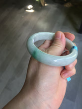 Load image into Gallery viewer, 52.8mm Certificated sunny green/white jadeite jade bangle BN42