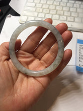 Load image into Gallery viewer, 58.5mm certified 100% natural Type A white dark green ink painting (水墨) round cut jadeite jade bangle PC160-3157