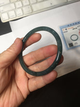 Load image into Gallery viewer, 57.5mm Type A 100% Natural dark green/blue/gray Guatemala slim round cut Jadeite bangle BH133-4320