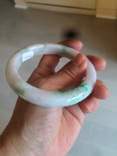 Load image into Gallery viewer, 60mm certified 100% natural type A sunny green white jadeite jade bangle BH31-5424