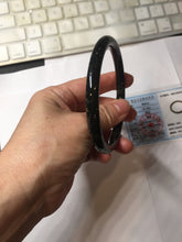 Load image into Gallery viewer, 63.5mm 100% Natural Dark Green Black Meteorite A Sky Full of Stars (繁星满天) Round Cut Nephrite Bangle HN225-0576