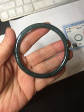 Load image into Gallery viewer, 57.5mm Type A 100% Natural dark green/blue/gray Guatemala slim round cut Jadeite bangle BH133-4320