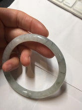 Load image into Gallery viewer, 58.5mm certified 100% natural Type A white dark green ink painting (水墨) round cut jadeite jade bangle PC160-3157