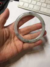 Load image into Gallery viewer, 58.5mm certified 100% natural Type A white dark green ink painting (水墨) round cut jadeite jade bangle PC160-3157