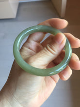 Load image into Gallery viewer, 53.1mm Certified 100% Natural light green gray black Nephrite Bangle HN144-6929