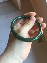 Load image into Gallery viewer, 59.8mm certified 100% Natural dark green/black nephrite (碧玉) bangle HN143-0516