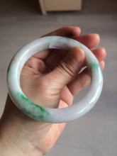 Load image into Gallery viewer, 60mm certified 100% natural type A sunny green white jadeite jade bangle BH31-5424