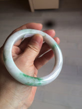 Load image into Gallery viewer, 60mm certified 100% natural type A sunny green white jadeite jade bangle BH31-5424