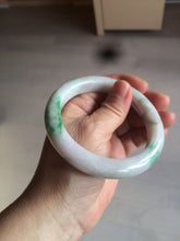 Load image into Gallery viewer, 60mm certified 100% natural type A sunny green white jadeite jade bangle BH31-5424
