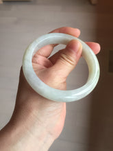 Load image into Gallery viewer, 57.5mm certified 100% natural Type A icy watery light yellow/white with jadeite jade bangle BL56-3288