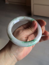 Load image into Gallery viewer, 60mm certified 100% natural type A sunny green white jadeite jade bangle BH31-5424