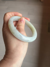 Load image into Gallery viewer, 57.5mm certified 100% natural Type A icy watery light yellow/white with jadeite jade bangle BL56-3288