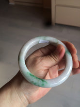 Load image into Gallery viewer, 60mm certified 100% natural type A sunny green white jadeite jade bangle BH31-5424