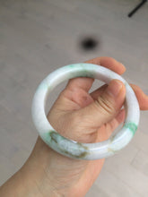 Load image into Gallery viewer, 60mm certified 100% natural type A sunny green white jadeite jade bangle BH31-5424