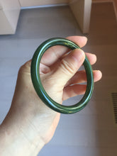 Load image into Gallery viewer, 59.8mm certified 100% Natural dark green/black nephrite (碧玉) bangle HN143-0516
