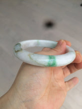 Load image into Gallery viewer, 60mm certified 100% natural type A sunny green white jadeite jade bangle BH31-5424