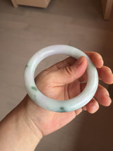 Load image into Gallery viewer, 60mm certified 100% natural light green/white/purple chubby round cut jadeite jade bangle BS40-8569