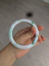 Load image into Gallery viewer, 60mm certified 100% natural type A sunny green white jadeite jade bangle BH31-5424