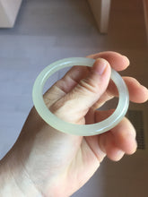 Load image into Gallery viewer, 54mm Certified 100% Natural icy watery light yellow gray crystal sugar (黄冰糖) nephrite jade bangle HN142-3360