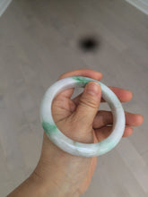 Load image into Gallery viewer, 60mm certified 100% natural type A sunny green white jadeite jade bangle BH31-5424