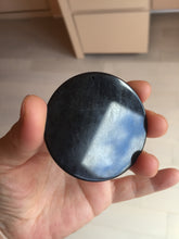 Load image into Gallery viewer, 100% natural black jadeite jade(Wuji, 乌鸡) Guanyin (观音) safe and sound pendant/worry stone/decor BM38