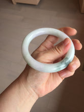Load image into Gallery viewer, 60mm certified 100% natural light green/white/purple chubby round cut jadeite jade bangle BS40-8569