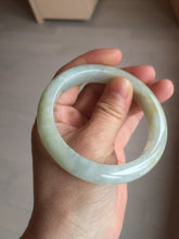 Load image into Gallery viewer, 56.6mm certified 100% natural Type A icy watery light yellow/white with jadeite jade bangle BL55-3278