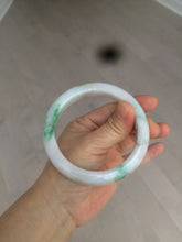 Load image into Gallery viewer, 60mm certified 100% natural type A sunny green white jadeite jade bangle BH31-5424