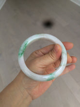Load image into Gallery viewer, 60mm certified 100% natural type A sunny green white jadeite jade bangle BH31-5424