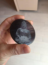 Load image into Gallery viewer, 100% natural black jadeite jade(Wuji, 乌鸡) Guanyin (观音) safe and sound pendant/worry stone/decor BM38