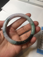 Load image into Gallery viewer, 59mm Certified Type A 100% Natural sunny green dark green purple Jadeite Jade bangle BP99-4054