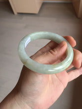 Load image into Gallery viewer, 56.6mm certified 100% natural Type A icy watery light yellow/white with jadeite jade bangle BL55-3278