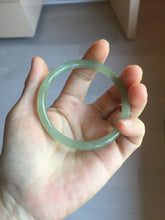 Load image into Gallery viewer, 57.6mm Certified 100% Natural light green gray Nephrite Bangle HN141-3359