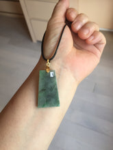 Load image into Gallery viewer, 100% Natural Type A Sunny Green Dark Green Black Gray Misty Mountain Forest Jadeite Jade Safe and Sound Pendant Group BS121