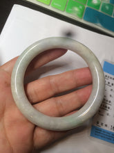 Load image into Gallery viewer, 54.8mm certified 100% natural type A light green/purple/yellow round cut jadeite jade bangle D124-8929