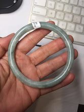 Load image into Gallery viewer, Sold, please don't order. Thanks. 64.7mm Certified type A 100% Natural light green round cut Jadeite bangle J143-(1947)