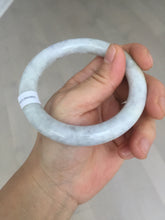 Load image into Gallery viewer, 56.7mm Certified 100% natural Type A white/purple/brown/yellow chubby round cut jadeite jade bangle BQ37-5803
