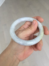 Load image into Gallery viewer, 56.7mm Certified 100% natural Type A white/purple/brown/yellow chubby round cut jadeite jade bangle BQ37-5803