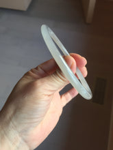 Load image into Gallery viewer, 59mm Certified 100% Natural icy white/gray/pale pink(淡藕粉) slim round cut nephrite jade bangle HN43-9200