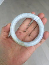 Load image into Gallery viewer, 56.7mm Certified 100% natural Type A white/purple/brown/yellow chubby round cut jadeite jade bangle BQ37-5803