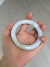 Load image into Gallery viewer, 56.7mm Certified 100% natural Type A white/purple/brown/yellow chubby round cut jadeite jade bangle BQ37-5803