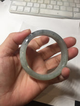 Load image into Gallery viewer, 52.8mm Type A 100% Natural light green black (Wuji) Jadeite Jade bangle PD14