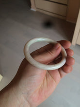 Load image into Gallery viewer, 53mm 100% natural certified sunny green/beige slim jadeite jade bangle AZ139-5329