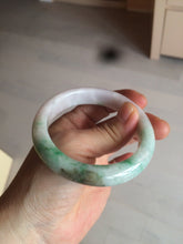 Load image into Gallery viewer, 55mm Certified 100% natural Type A sunny green/purple/white jadeite jade bangle BH29-5417