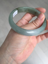Load image into Gallery viewer, 55.8mm Certified 100% natural Type A oily dark green/gray/black jadeite jade bangle BN32-8086